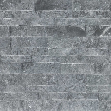 Glacial Grey Splitface Ledger Panel 6 In. X 24 In. Natural Marble Wall Tile, 6PK